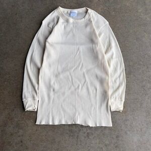 80s white knit layering thermal